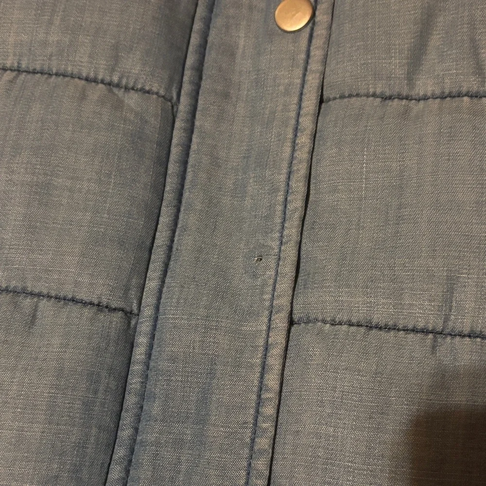 Skies Are Blue Light Denim Quilted Puffer Vest - Picture 2 of 5